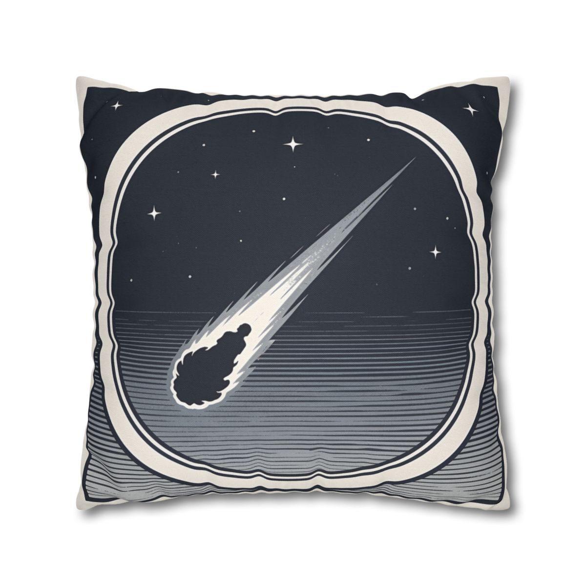 HD Midnight Meteor Square Polyester Pillow Cover — additional view
