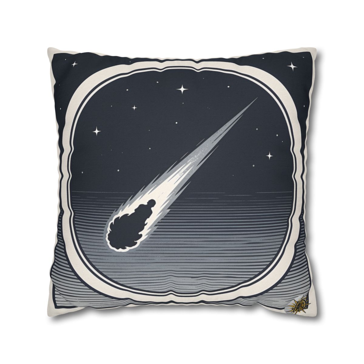 HD Midnight Meteor Square Polyester Pillow Cover — additional view