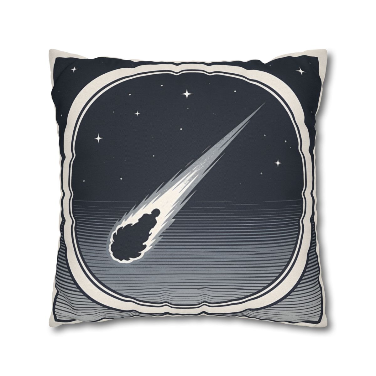 HD Midnight Meteor Square Polyester Pillow Cover — additional view