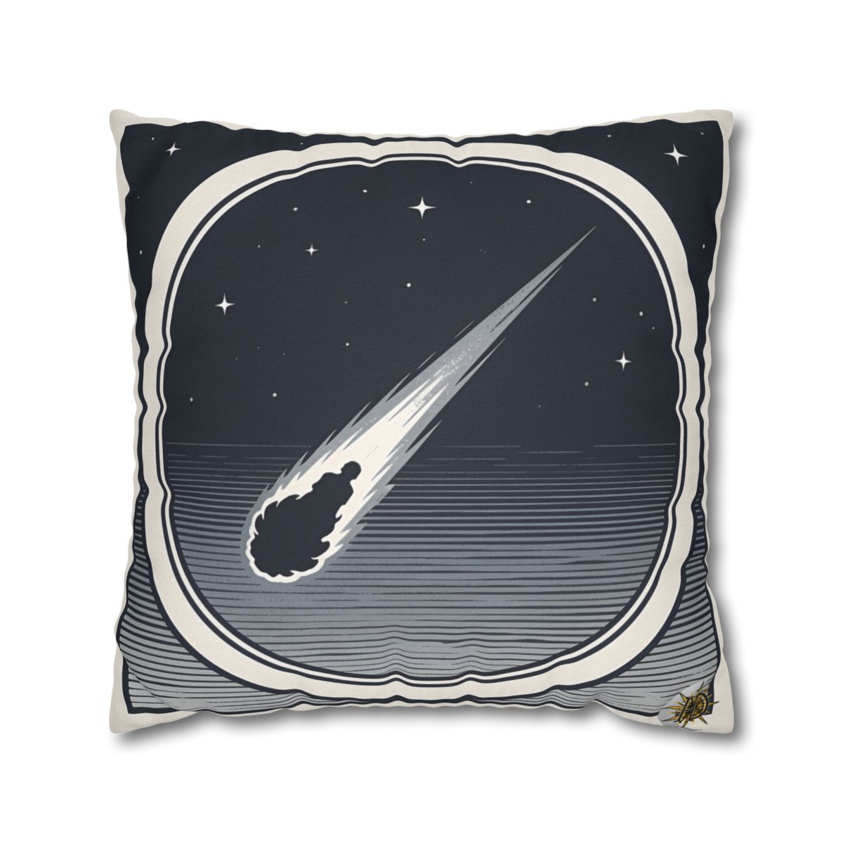 HD Midnight Meteor Square Polyester Pillow Cover — additional view