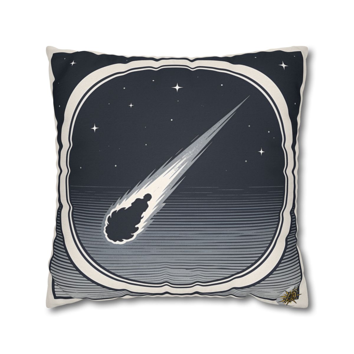 HD Midnight Meteor Square Polyester Pillow Cover — additional view