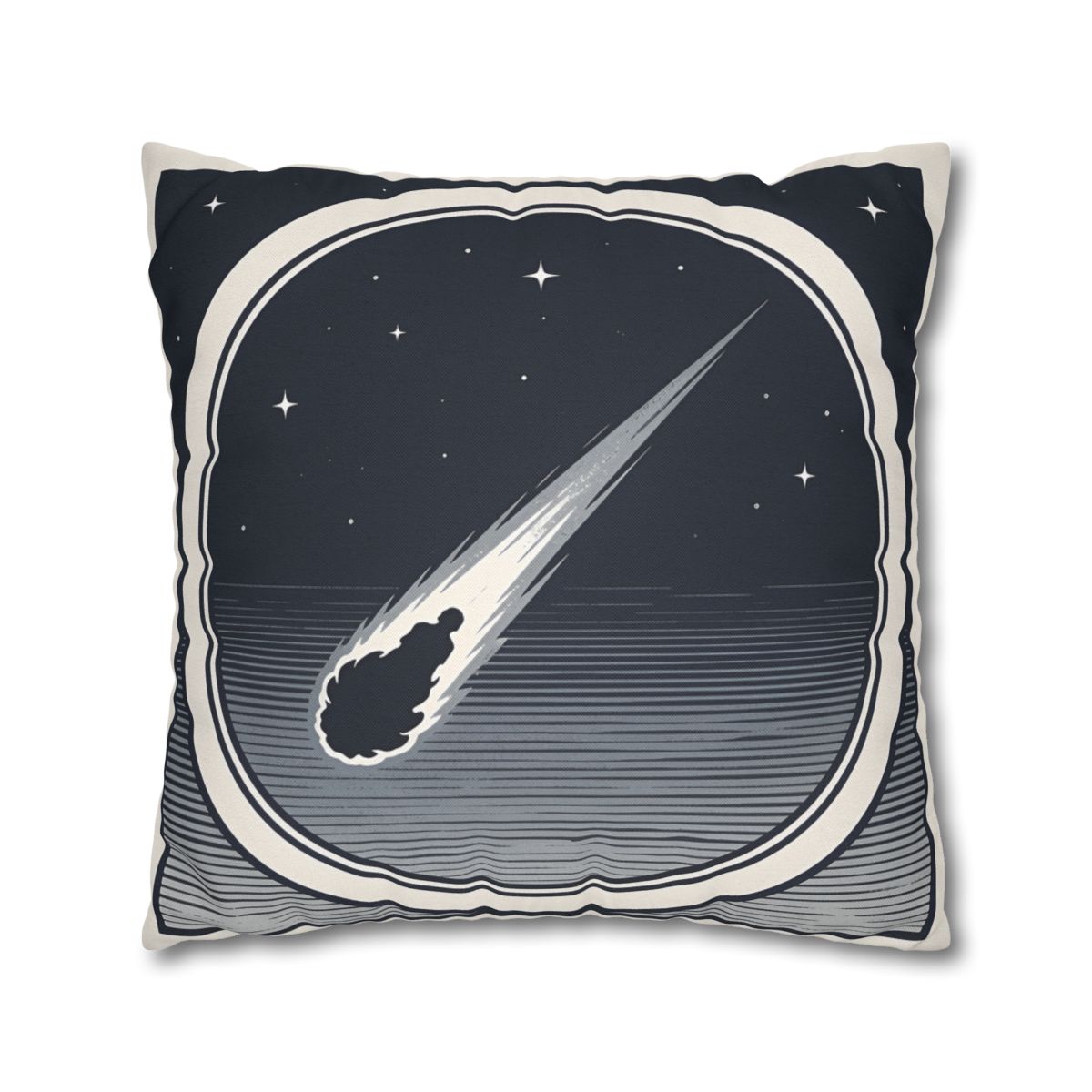 HD Midnight Meteor Square Polyester Pillow Cover — additional view