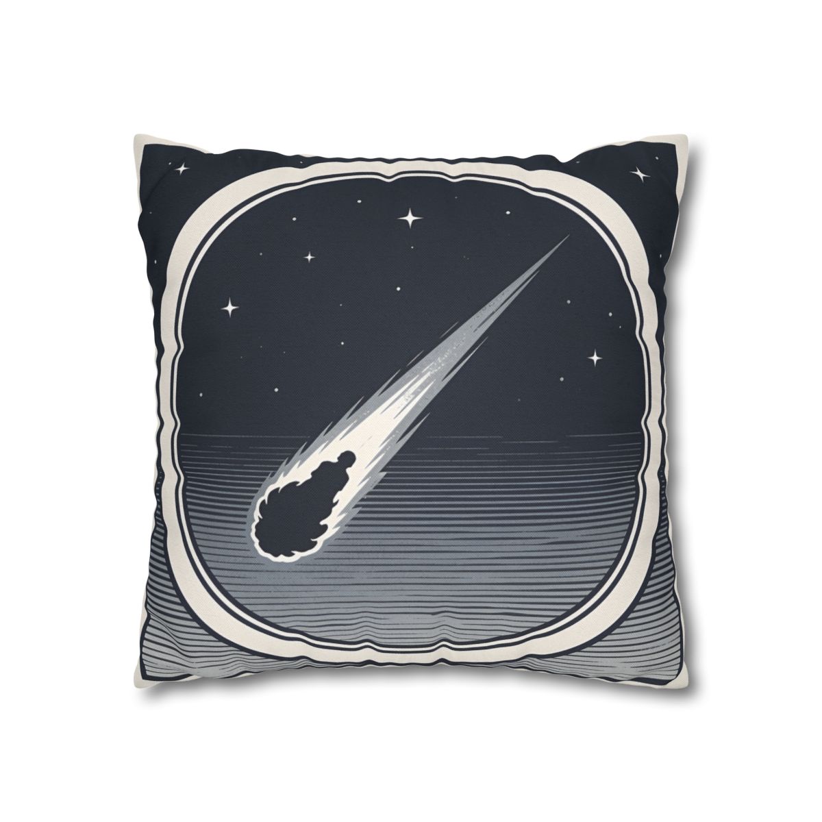 HD Midnight Meteor Square Polyester Pillow Cover — additional view
