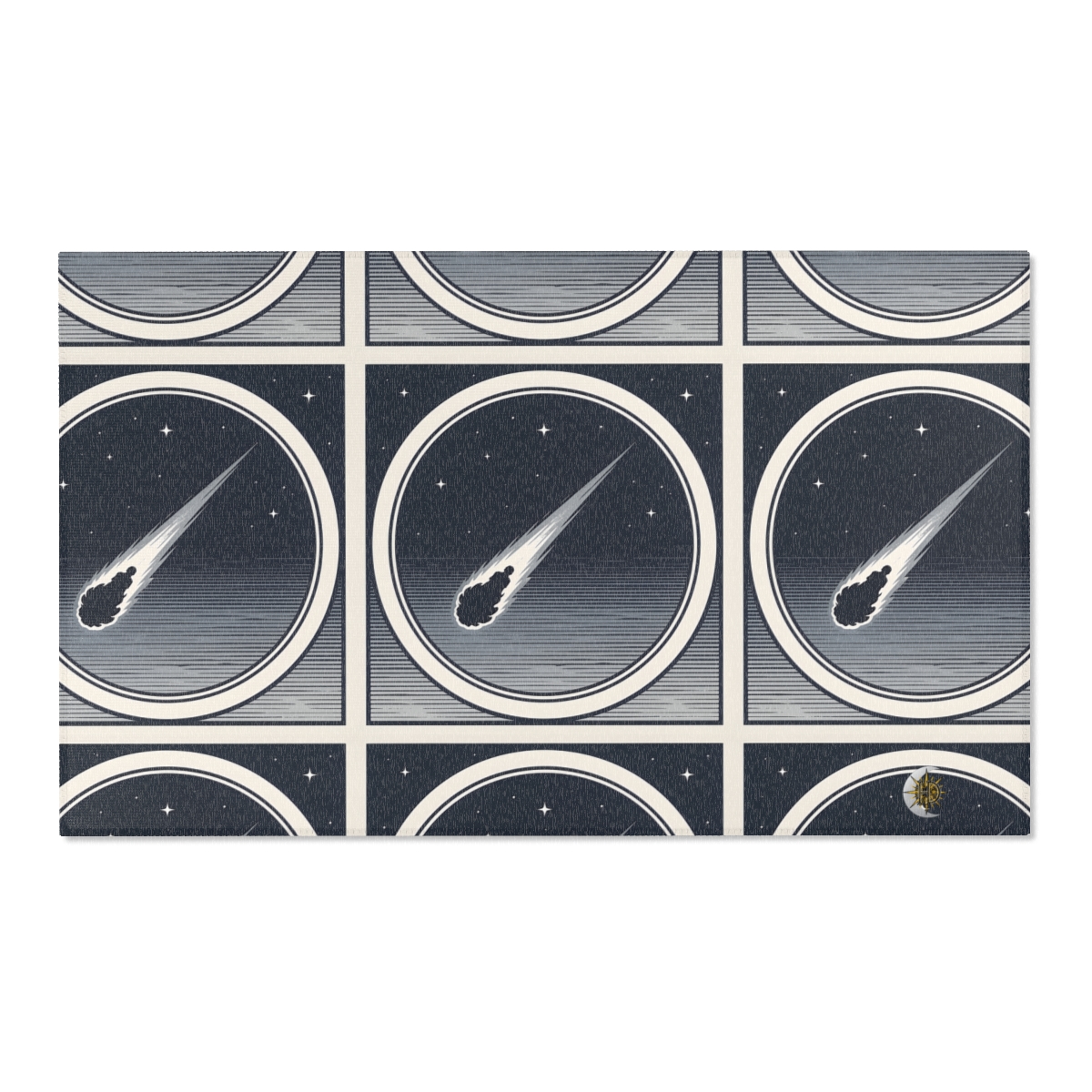 HD Midnight Meteor Polyester Chenille Area Rug — additional view