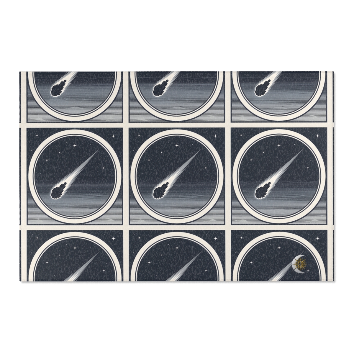 HD Midnight Meteor Polyester Chenille Area Rug — additional view