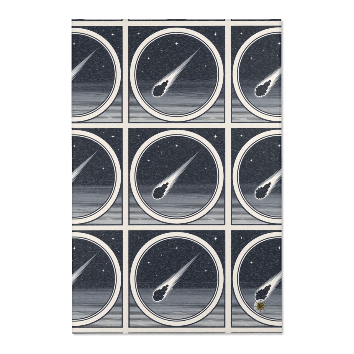 HD Midnight Meteor Polyester Chenille Area Rug — additional view