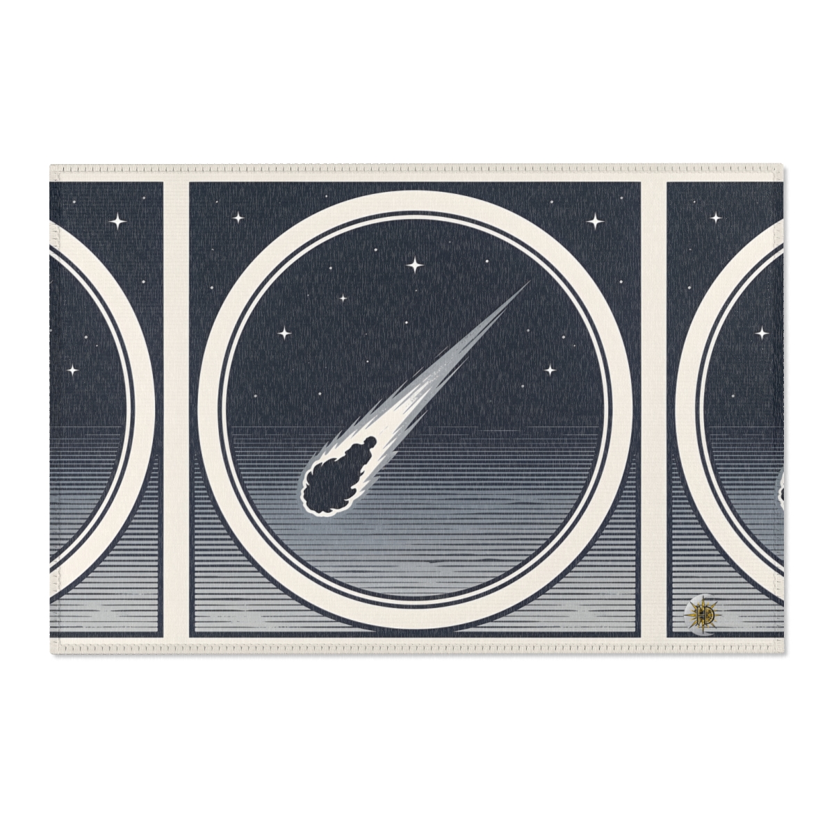 HD Midnight Meteor Polyester Chenille Area Rug — additional view