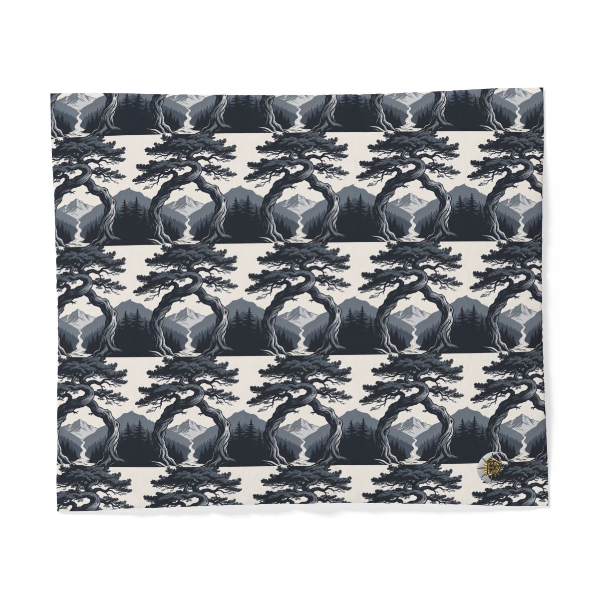 HD Twilight Pine Arch 100% Cotton Duvet Cover — additional view