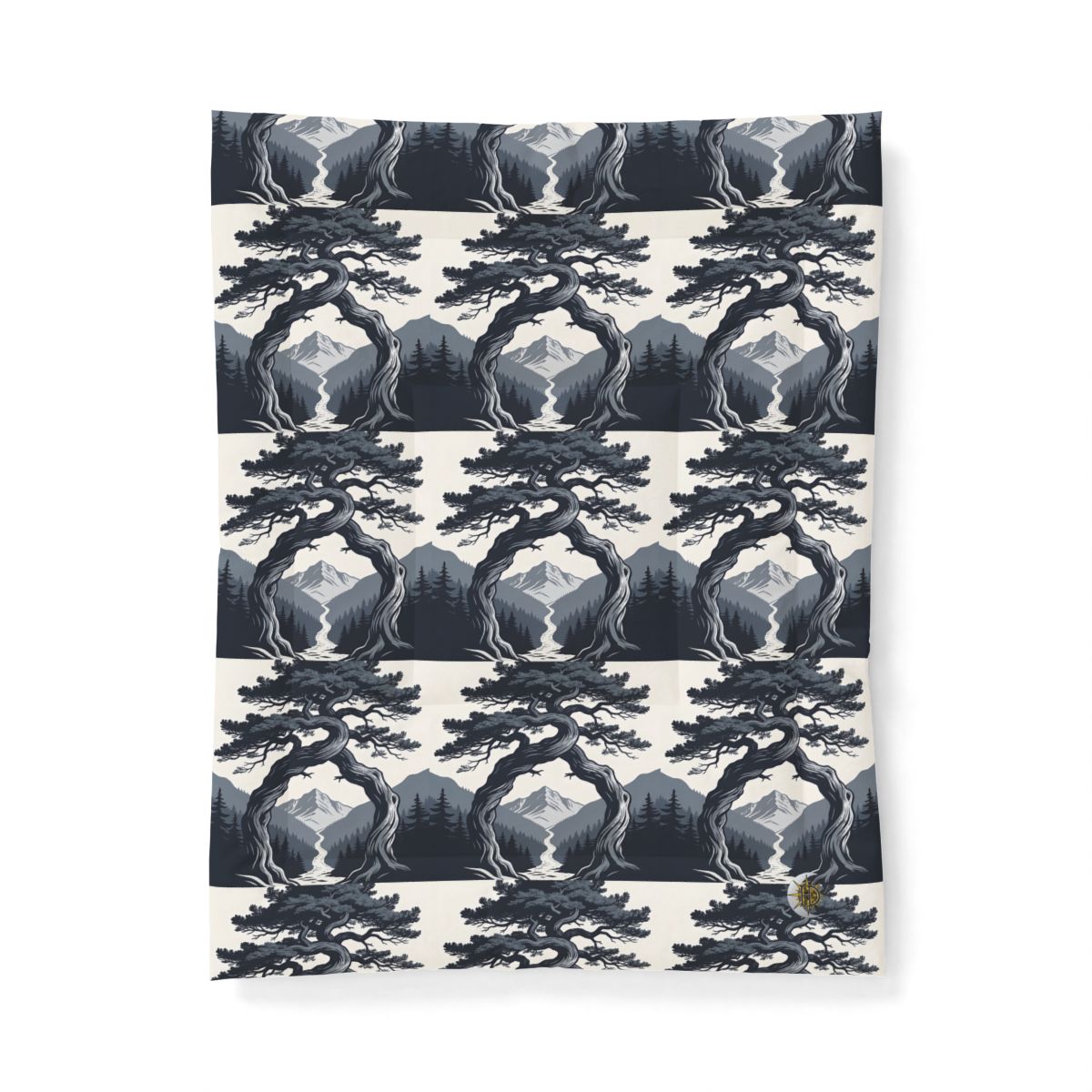 HD Twilight Pine Arch Cotton-Shell Comforter — additional view