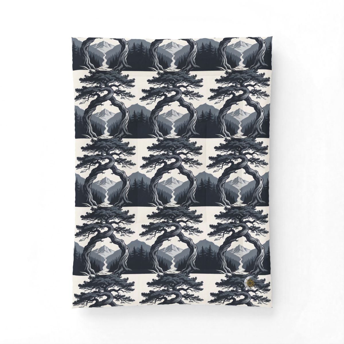 HD Twilight Pine Arch Cotton-Shell Comforter — additional view