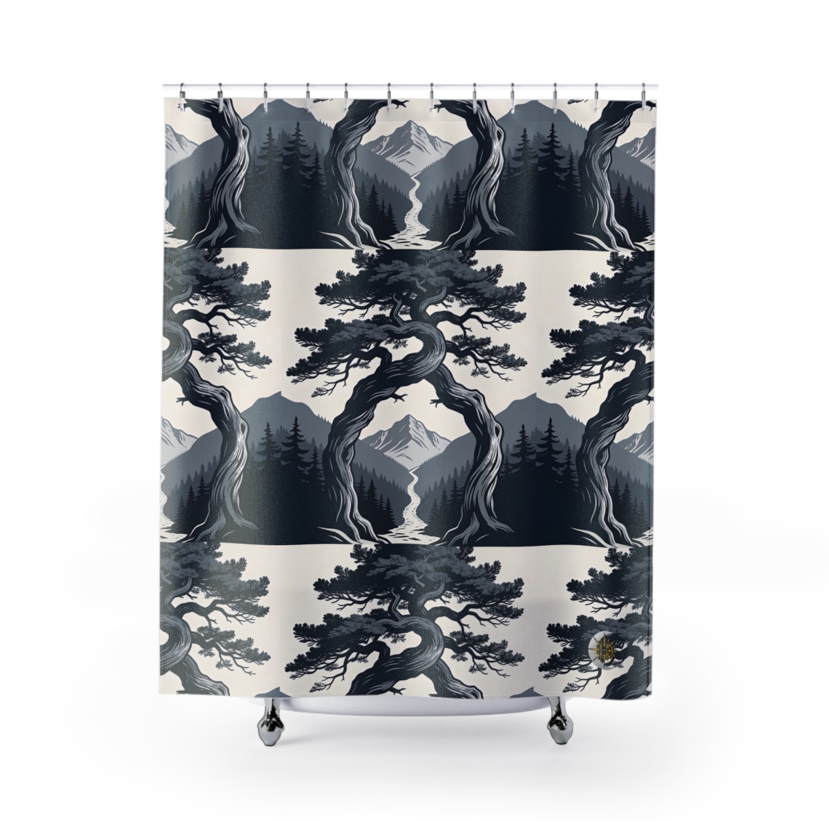 HD Twilight Pine Arch Shower Curtain
