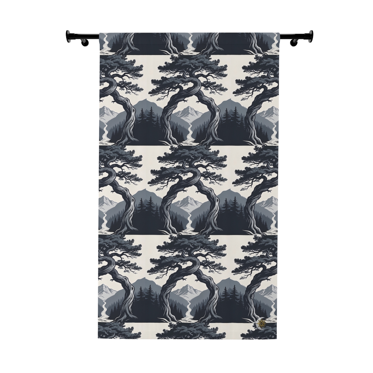 HD Twilight Pine Arch Blackout Window Curtain Panel