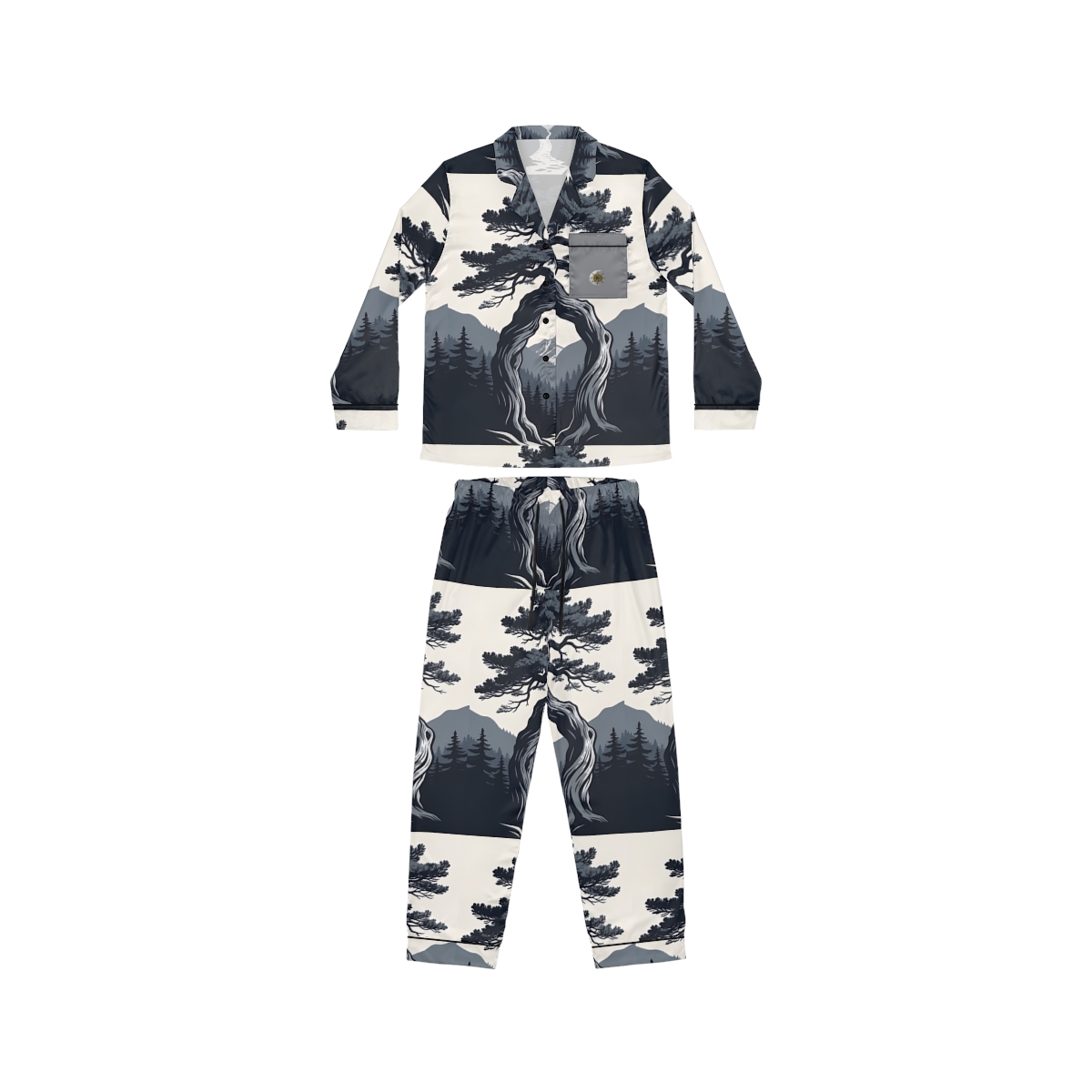 HD Twilight Pine Arch Women’s Satin Pajama Set
