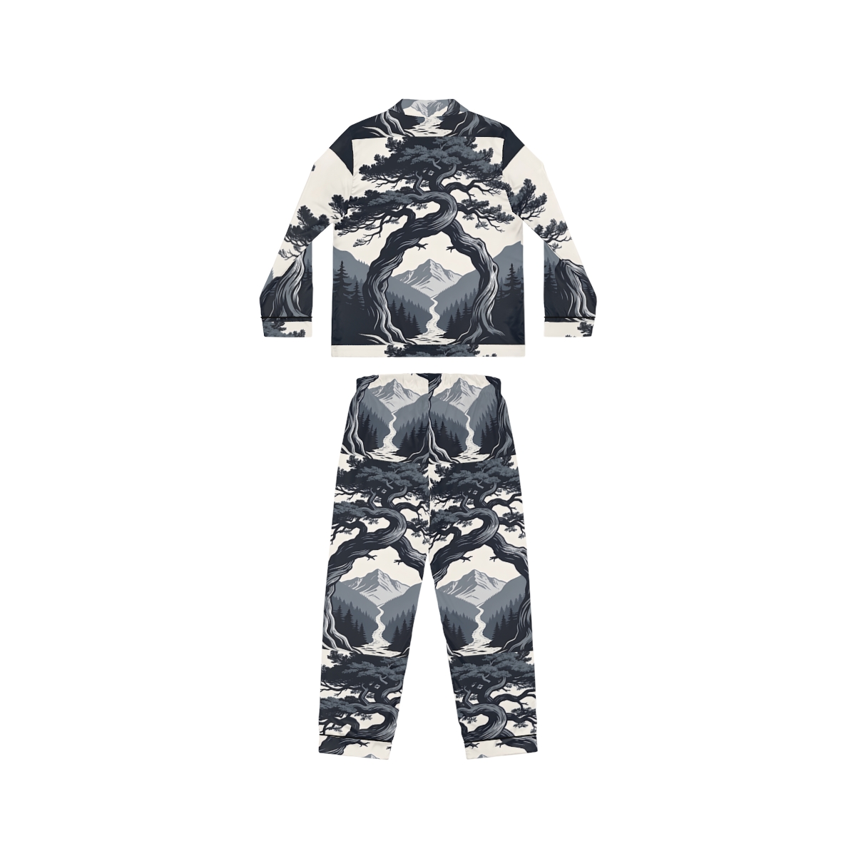 HD Twilight Pine Arch Women’s Satin Pajama Set — additional view