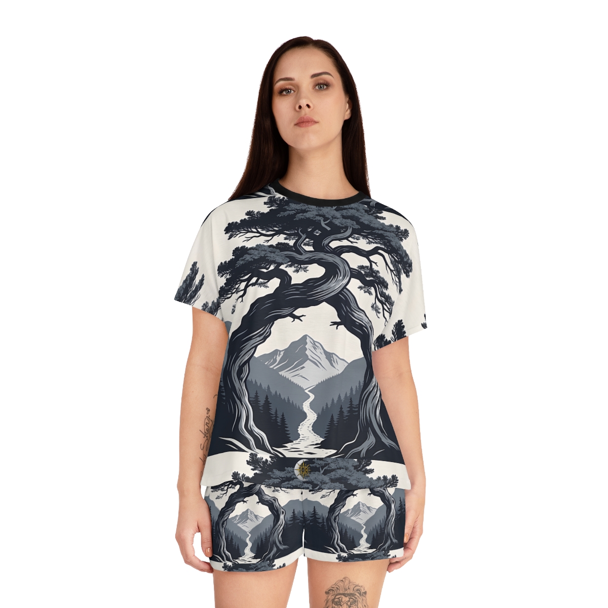 HD Twilight Pine Arch Women’s Short Pajama Set — additional view