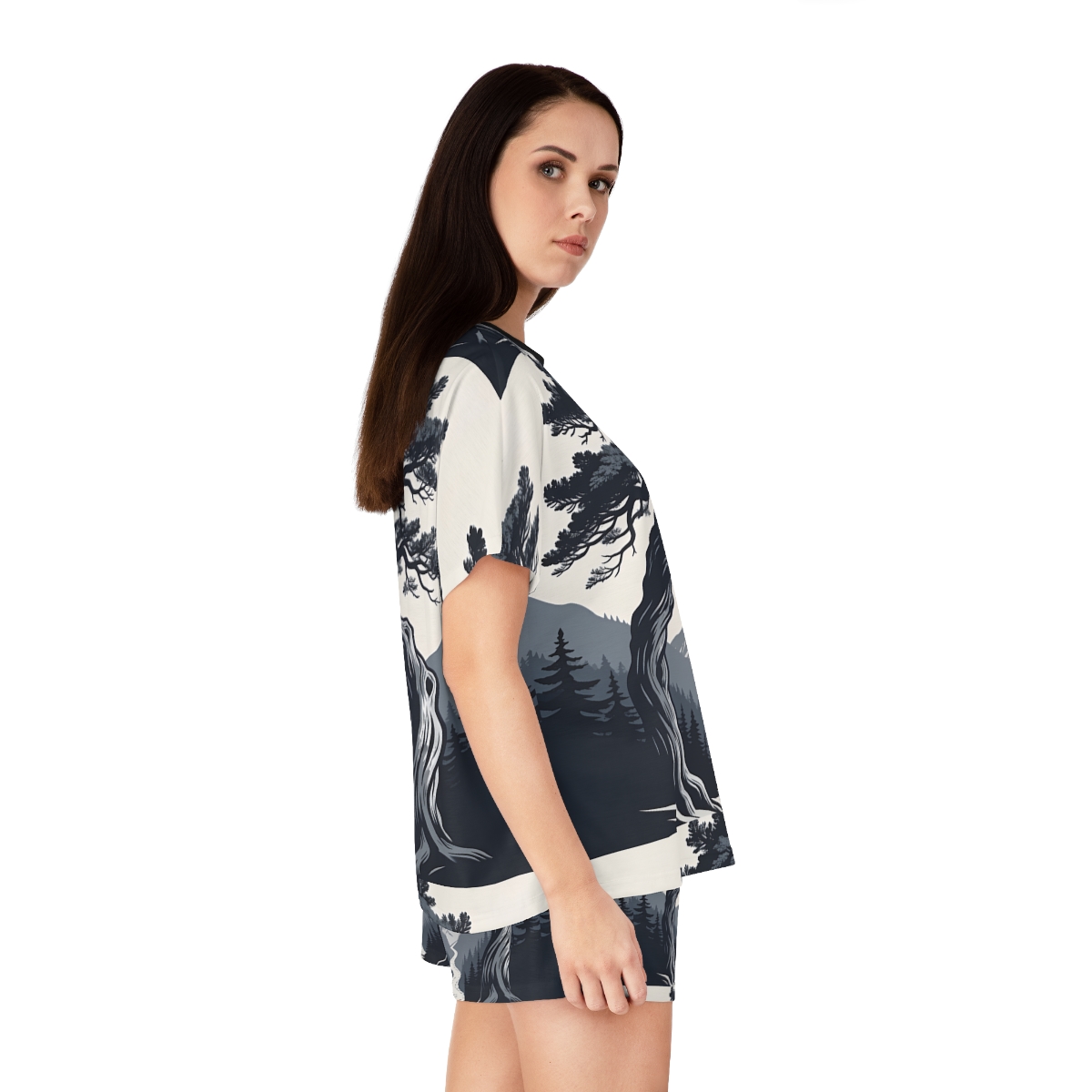 HD Twilight Pine Arch Women’s Short Pajama Set — additional view