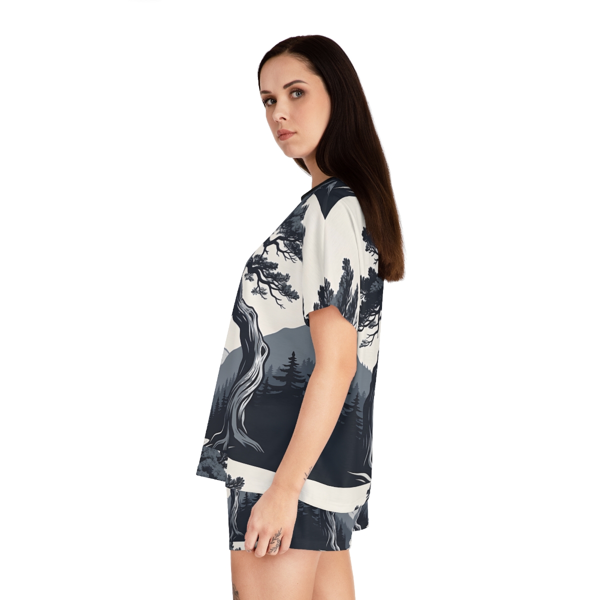 HD Twilight Pine Arch Women’s Short Pajama Set — additional view
