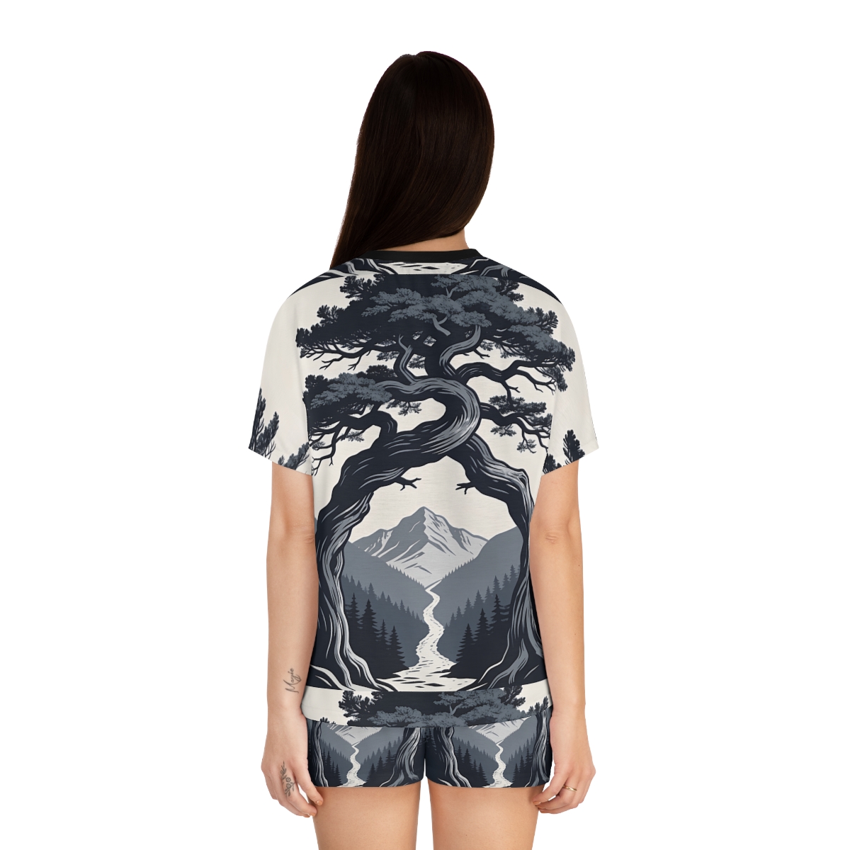 HD Twilight Pine Arch Women’s Short Pajama Set — additional view