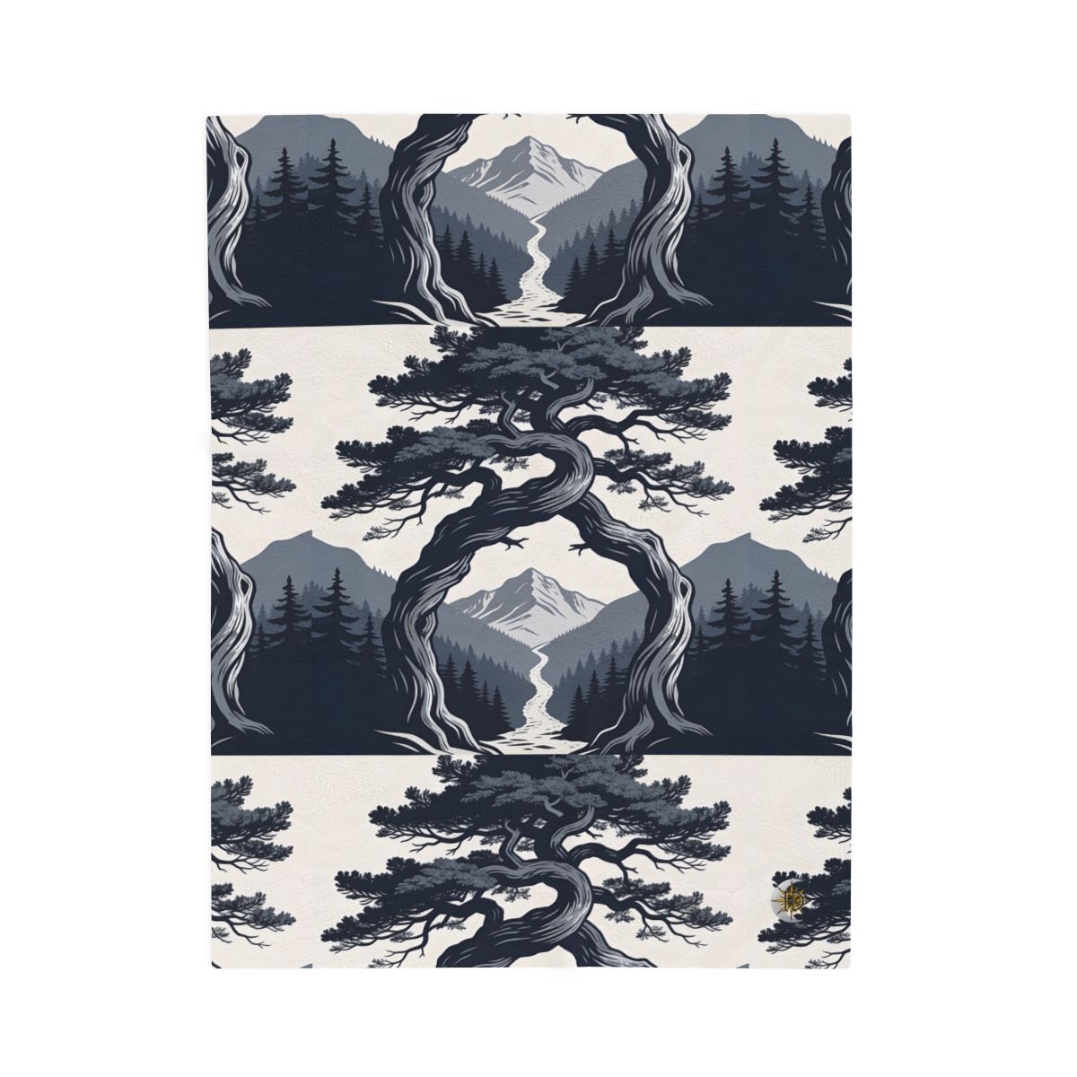 HD Twilight Pine Arch Velveteen Plush Blanket