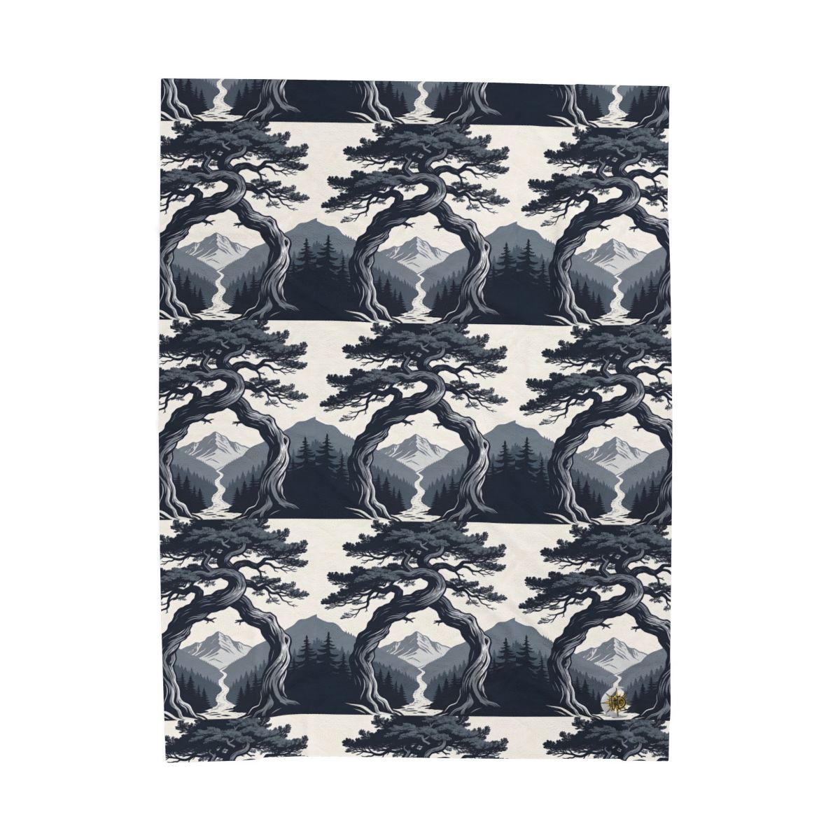 HD Twilight Pine Arch Velveteen Plush Blanket — additional view