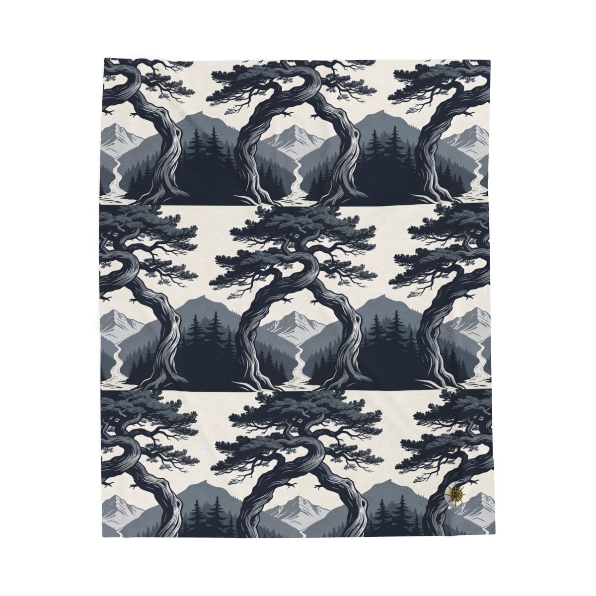 HD Twilight Pine Arch Velveteen Plush Blanket — additional view