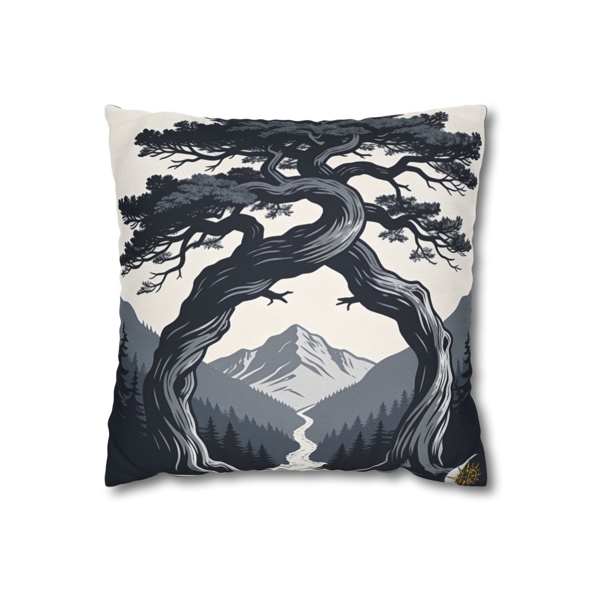 HD Twilight Pine Arch Square Polyester Pillow Cover