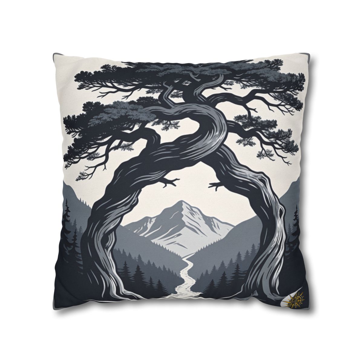 HD Twilight Pine Arch Square Polyester Pillow Cover — additional view