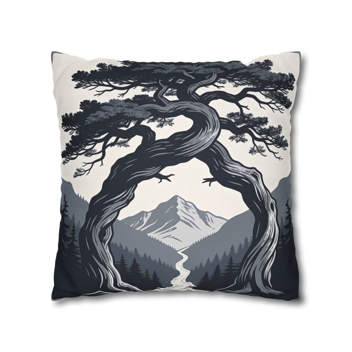 HD Twilight Pine Arch Square Polyester Pillow Cover — additional view