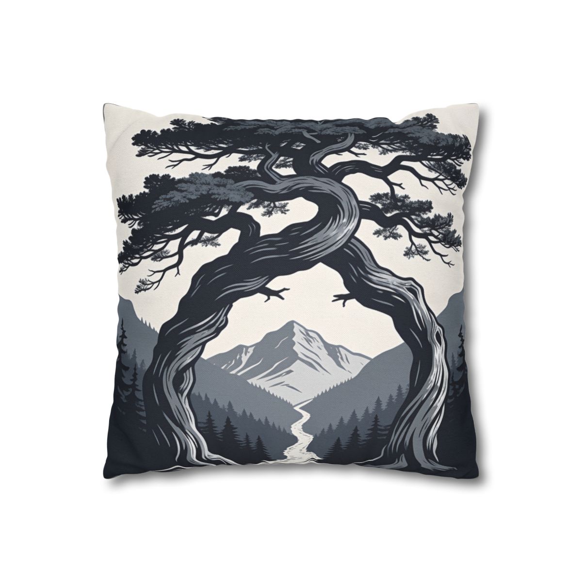 HD Twilight Pine Arch Square Polyester Pillow Cover — additional view