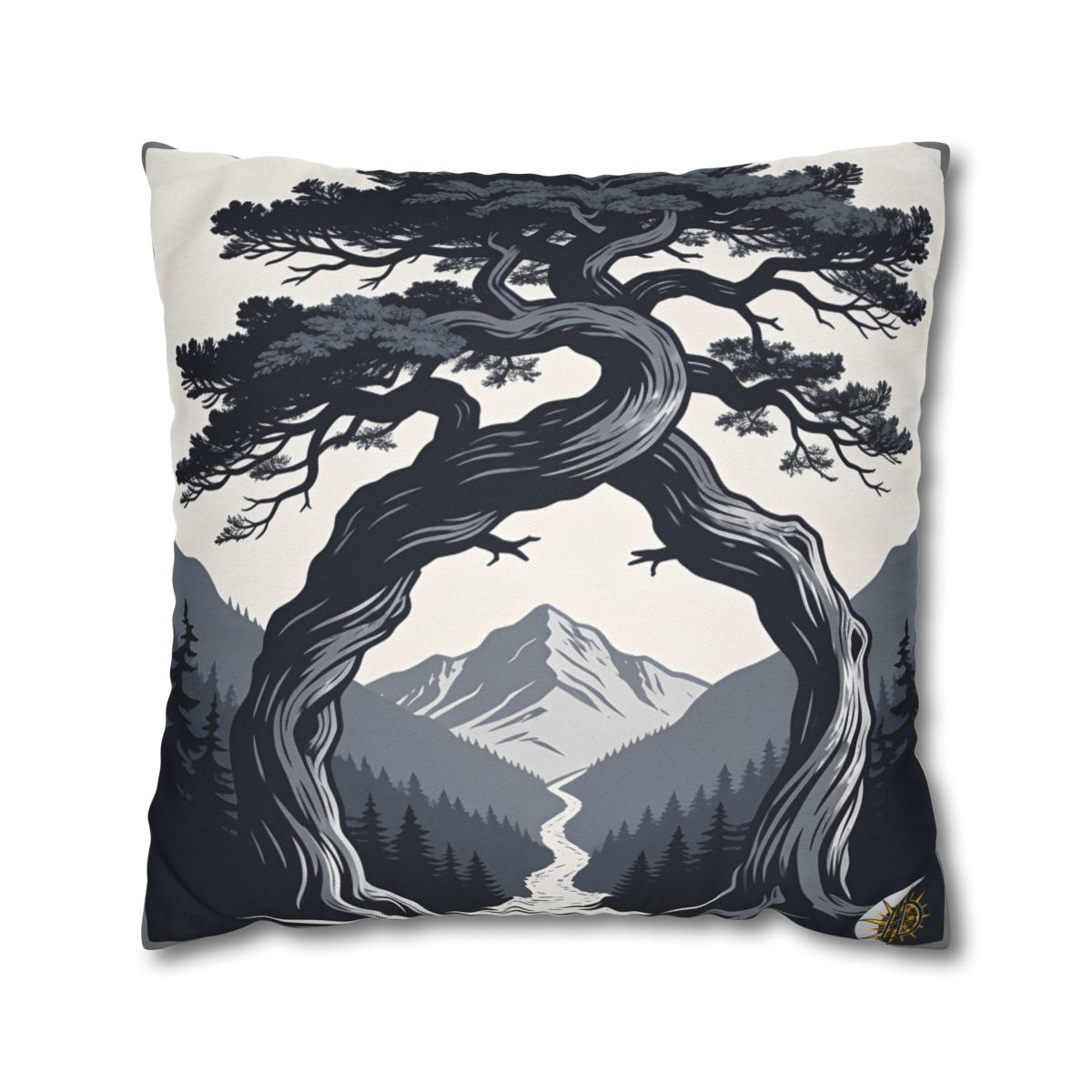 HD Twilight Pine Arch Square Polyester Pillow Cover — additional view