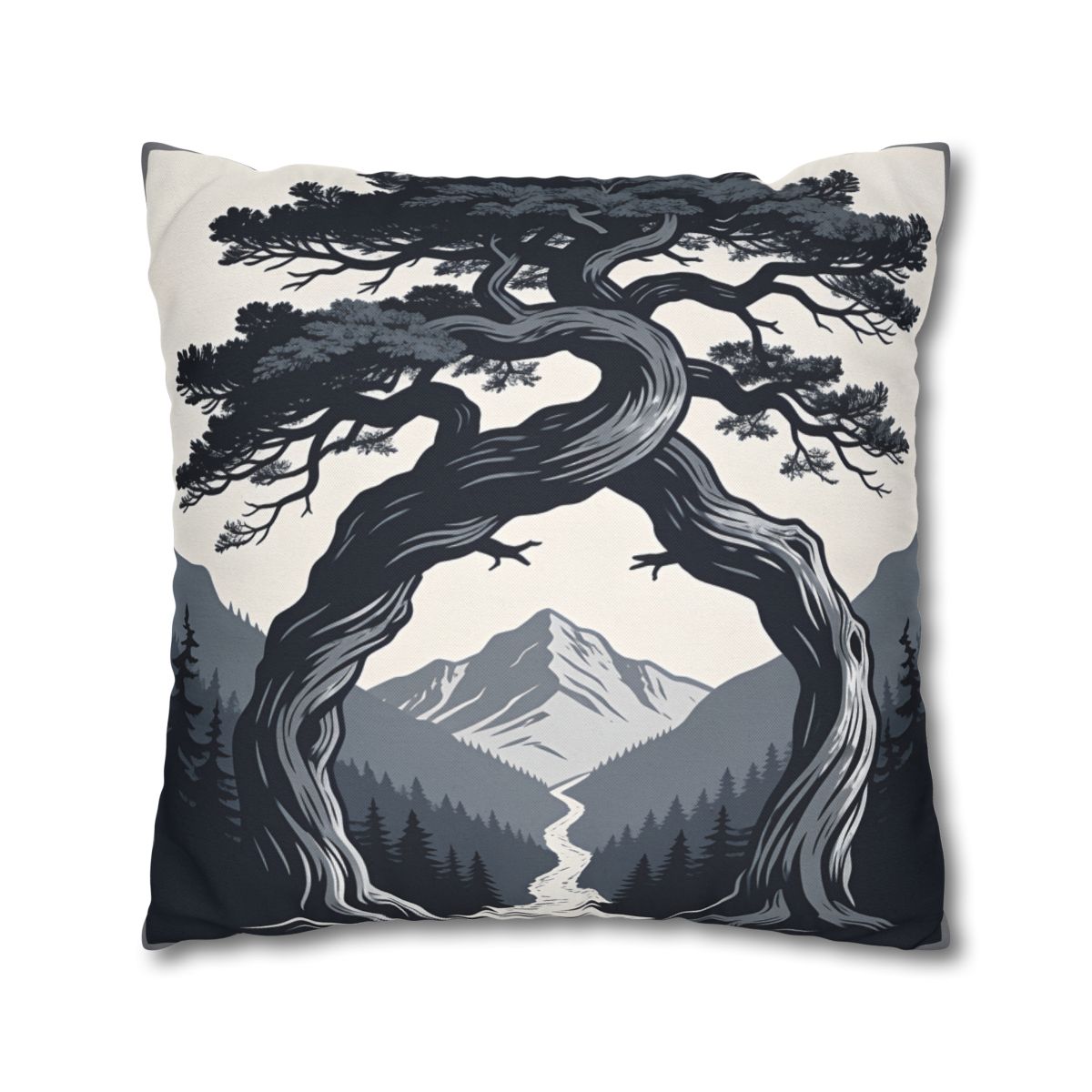 HD Twilight Pine Arch Square Polyester Pillow Cover — additional view