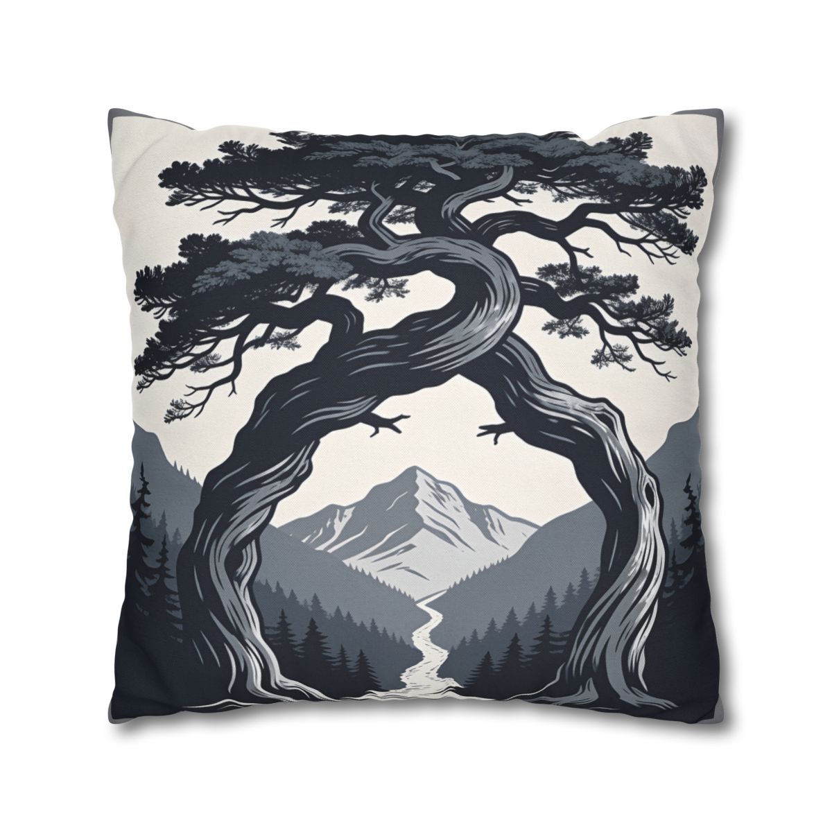 HD Twilight Pine Arch Square Polyester Pillow Cover — additional view
