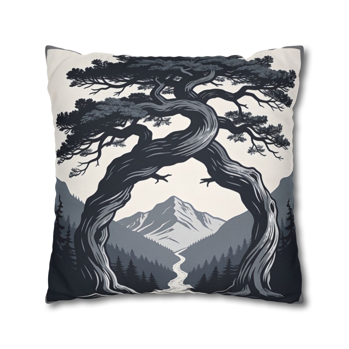 HD Twilight Pine Arch Square Polyester Pillow Cover — additional view
