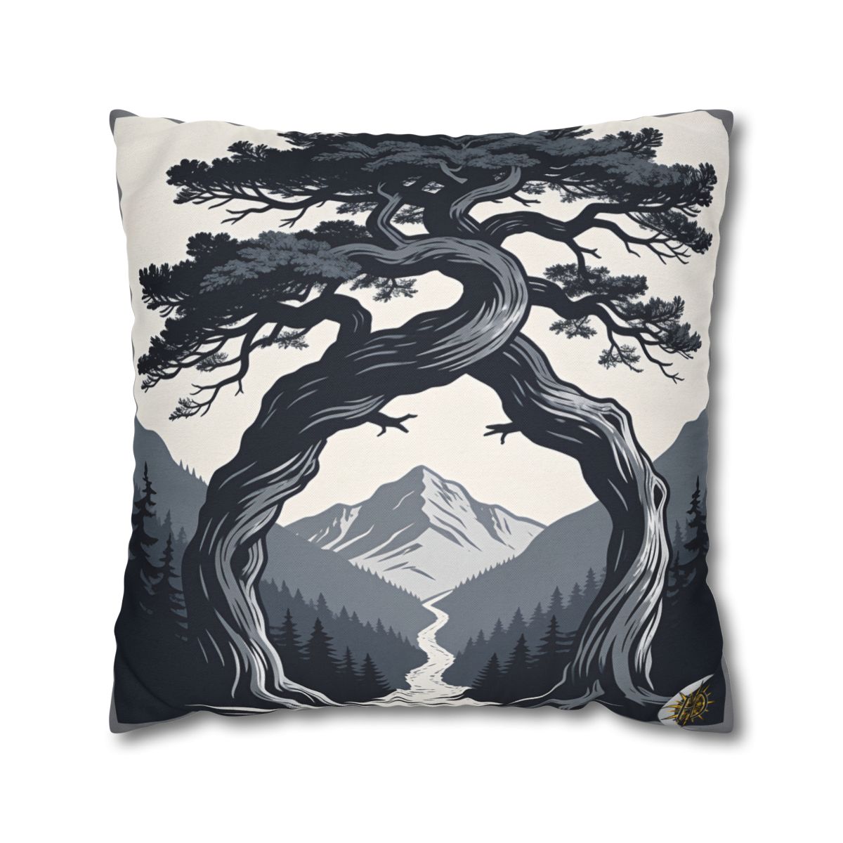 HD Twilight Pine Arch Square Polyester Pillow Cover — additional view