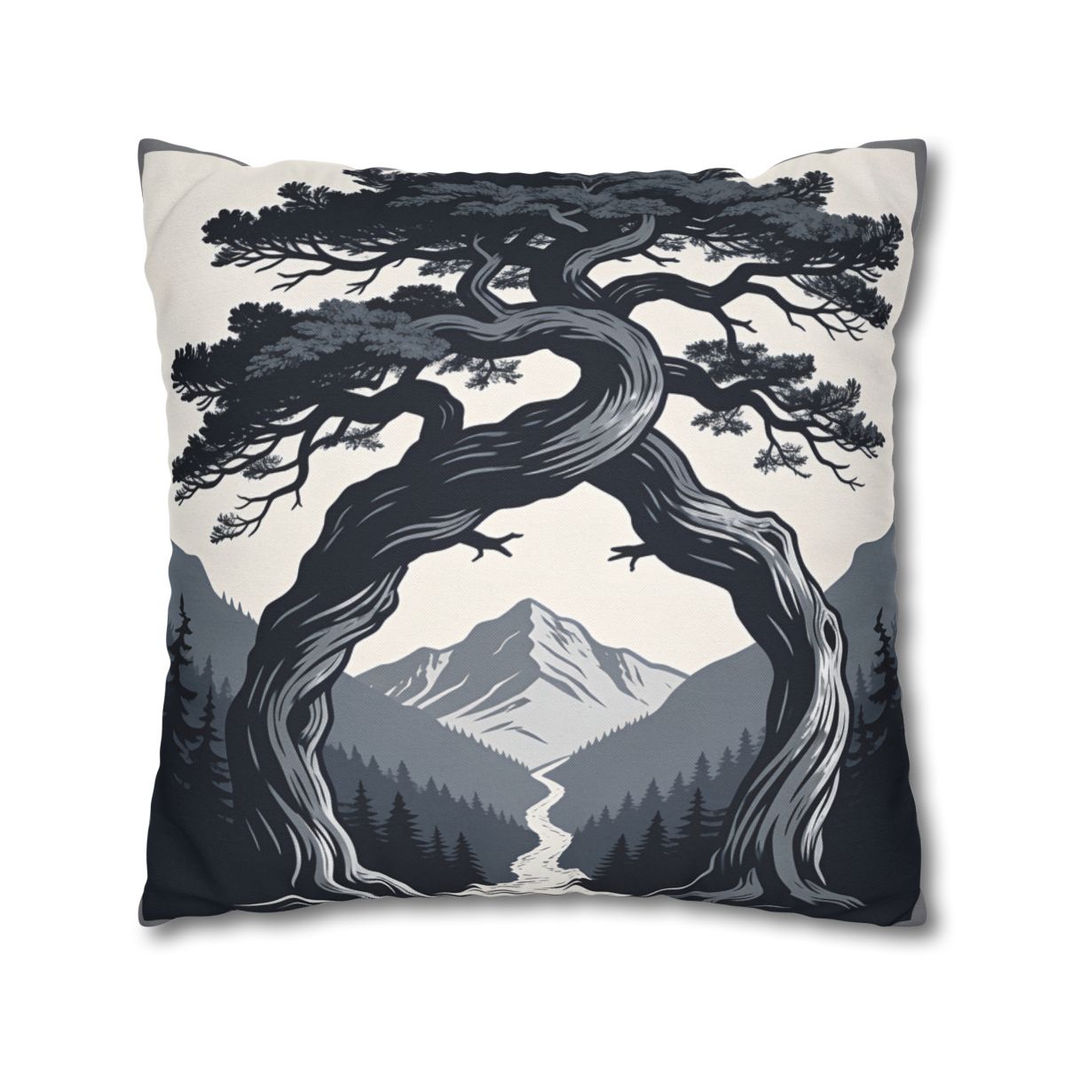 HD Twilight Pine Arch Square Polyester Pillow Cover — additional view