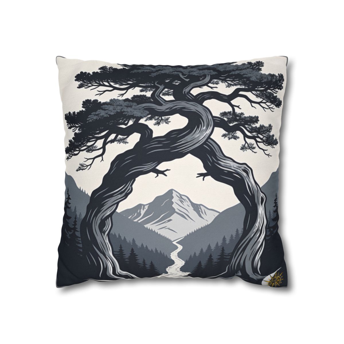 HD Twilight Pine Arch Square Polyester Pillow Cover — additional view
