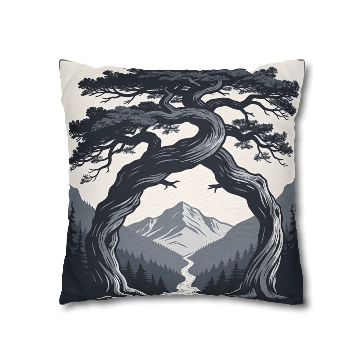 HD Twilight Pine Arch Square Polyester Pillow Cover — additional view