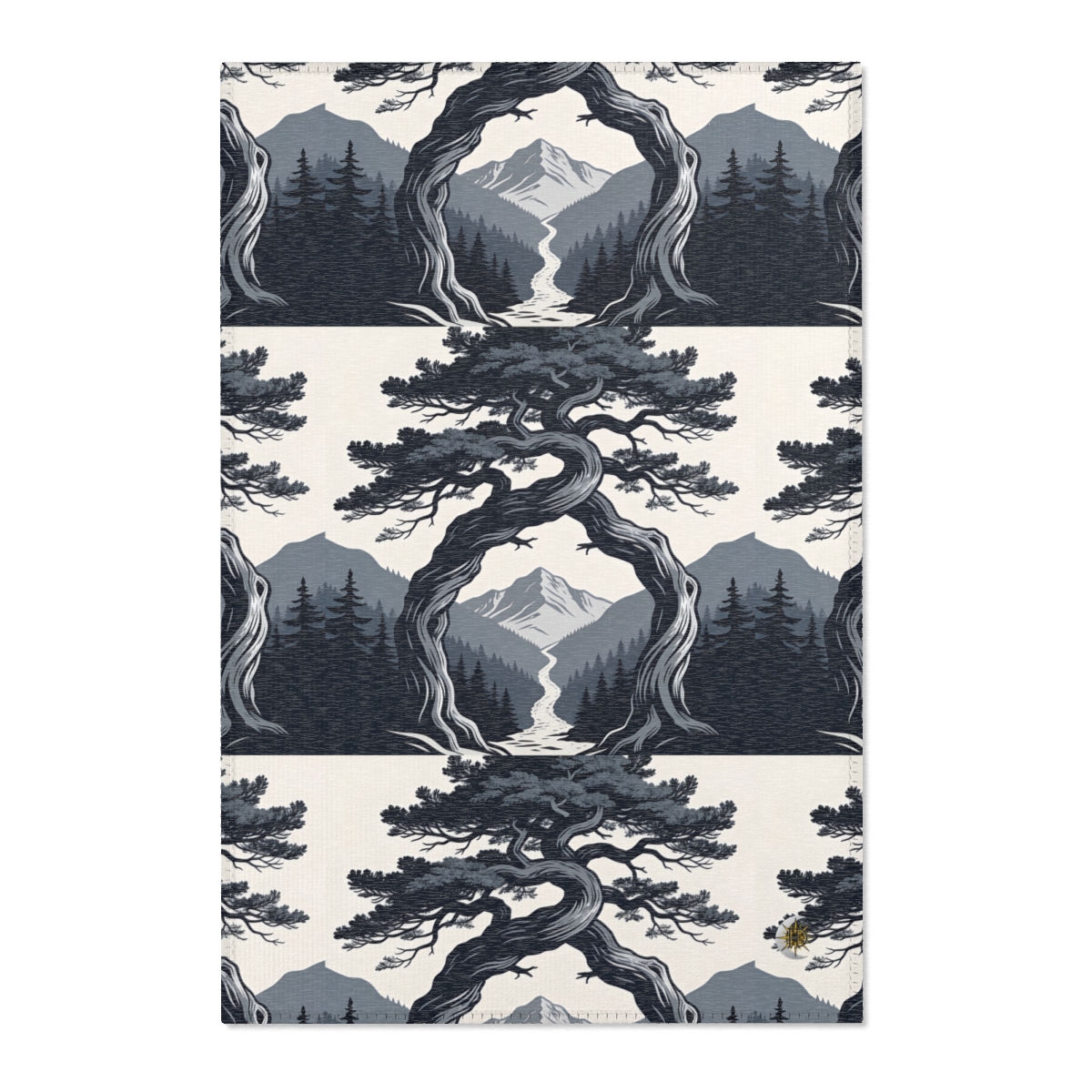 HD Twilight Pine Arch Polyester Chenille Area Rug