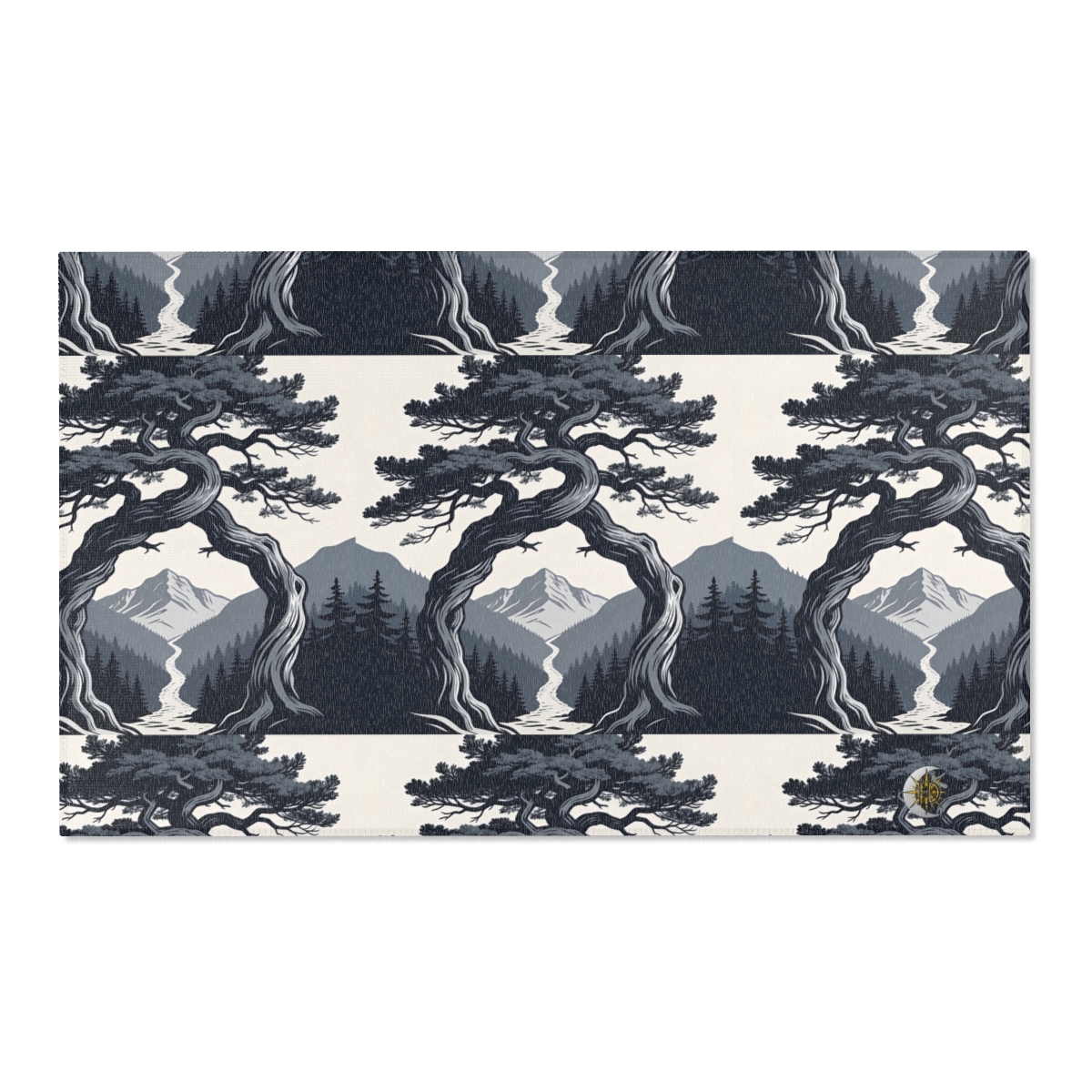 HD Twilight Pine Arch Polyester Chenille Area Rug — additional view