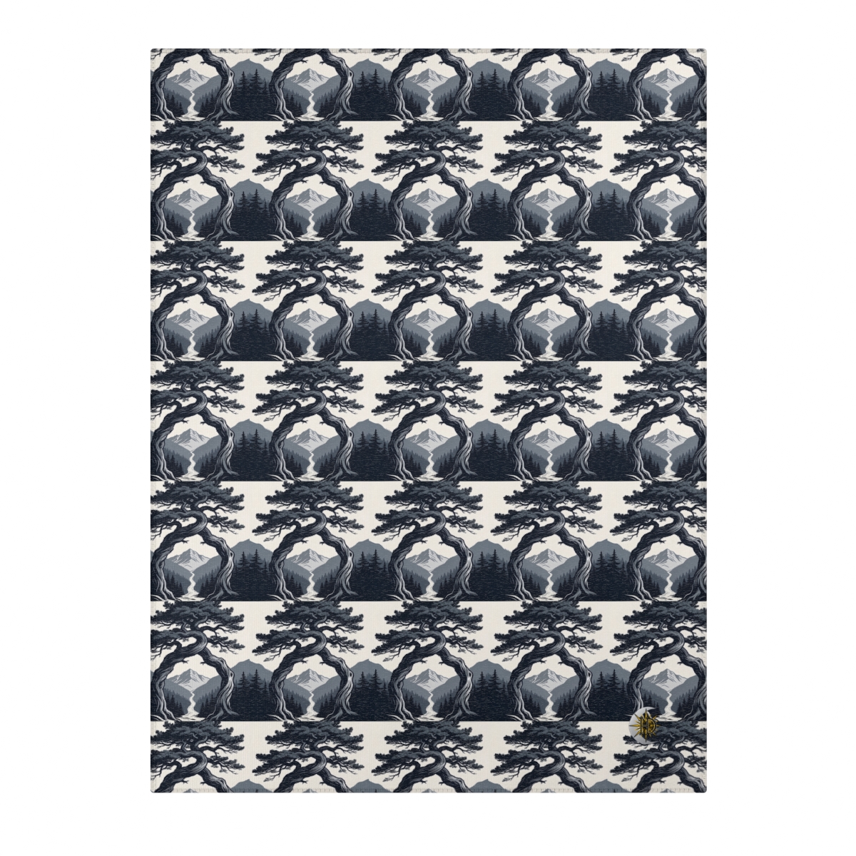 HD Twilight Pine Arch Polyester Chenille Area Rug — additional view