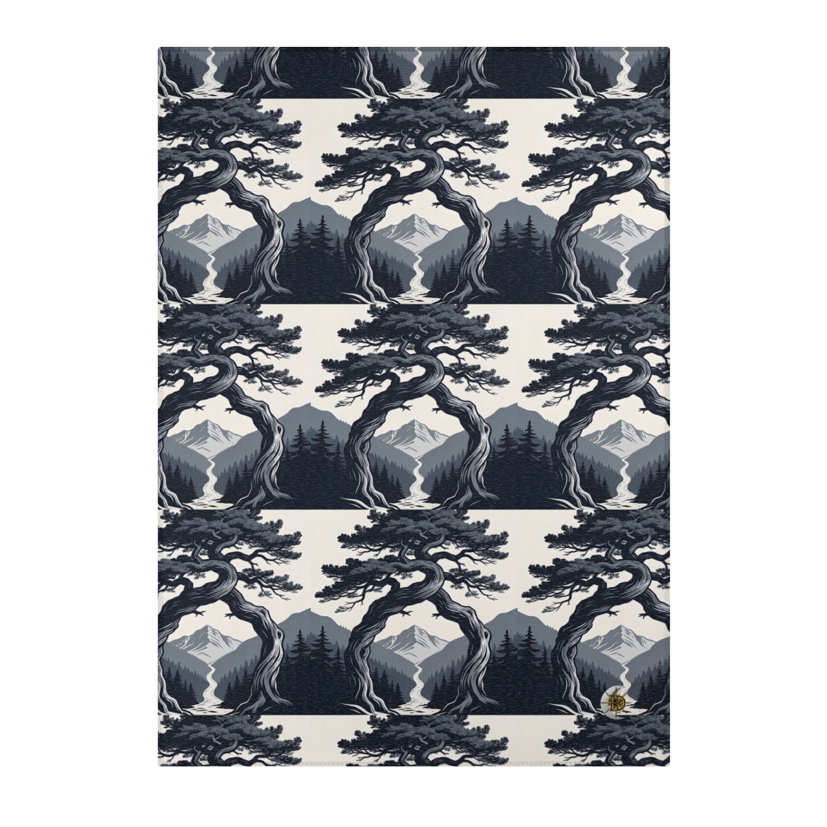 HD Twilight Pine Arch Polyester Chenille Area Rug — additional view