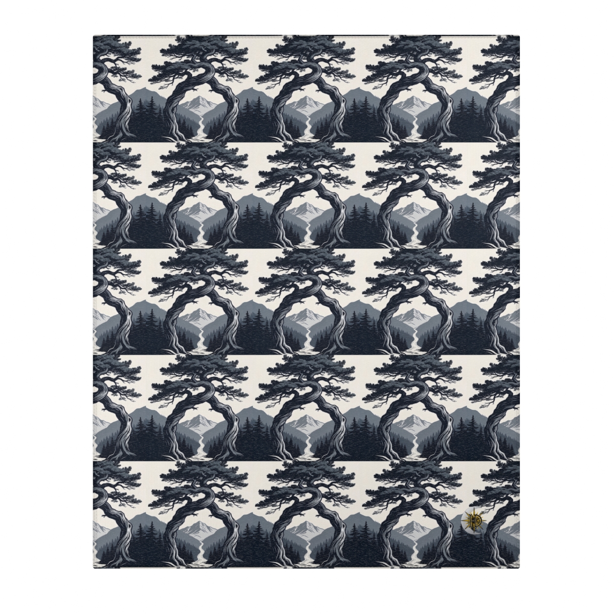 HD Twilight Pine Arch Polyester Chenille Area Rug — additional view