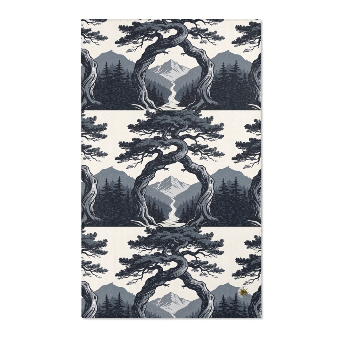 HD Twilight Pine Arch Polyester Chenille Area Rug — additional view