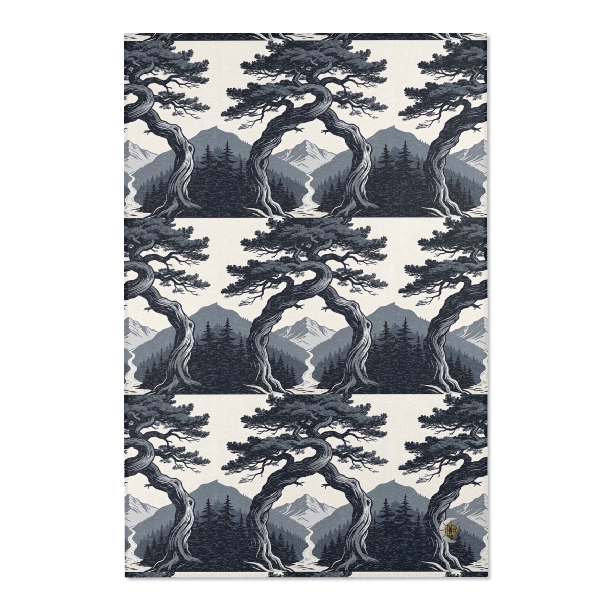 HD Twilight Pine Arch Polyester Chenille Area Rug — additional view