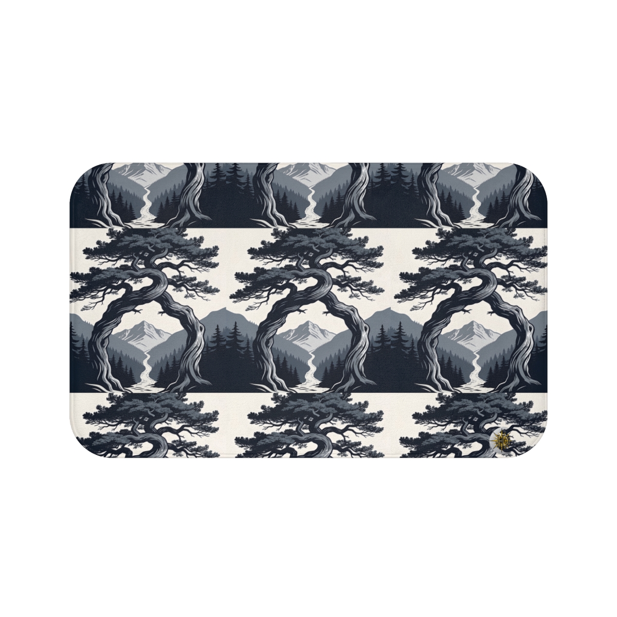 HD Twilight Pine Arch Memory-Foam Bath Mat
