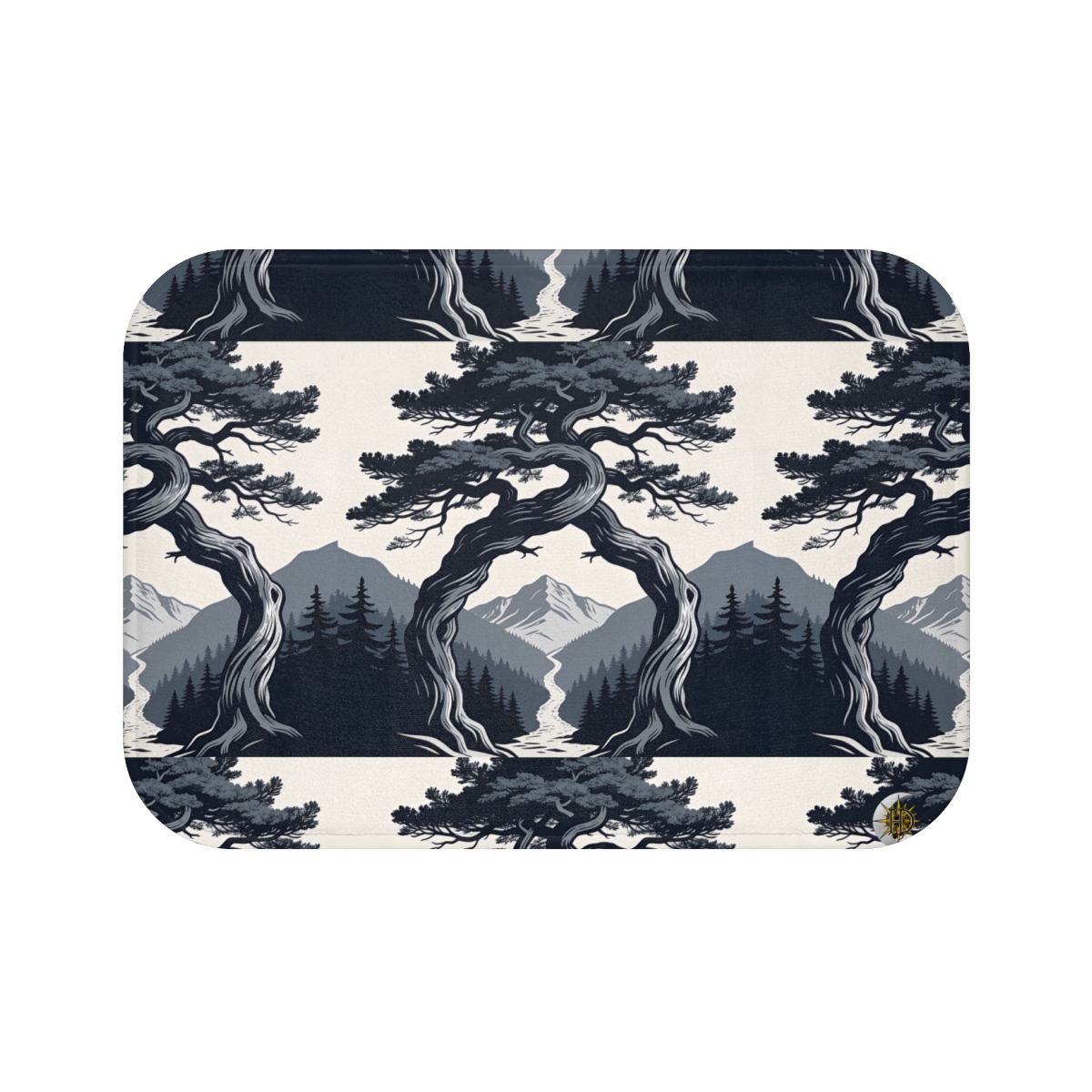 HD Twilight Pine Arch Memory-Foam Bath Mat — additional view