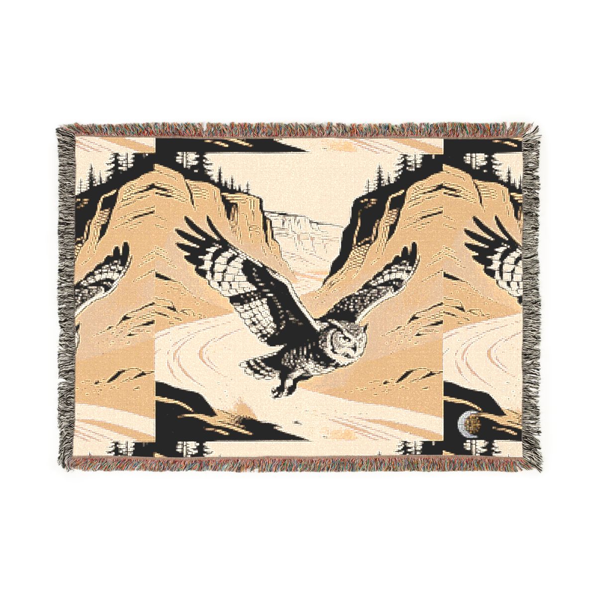 HD Canyon Owl 100% Cotton Woven Blanket
