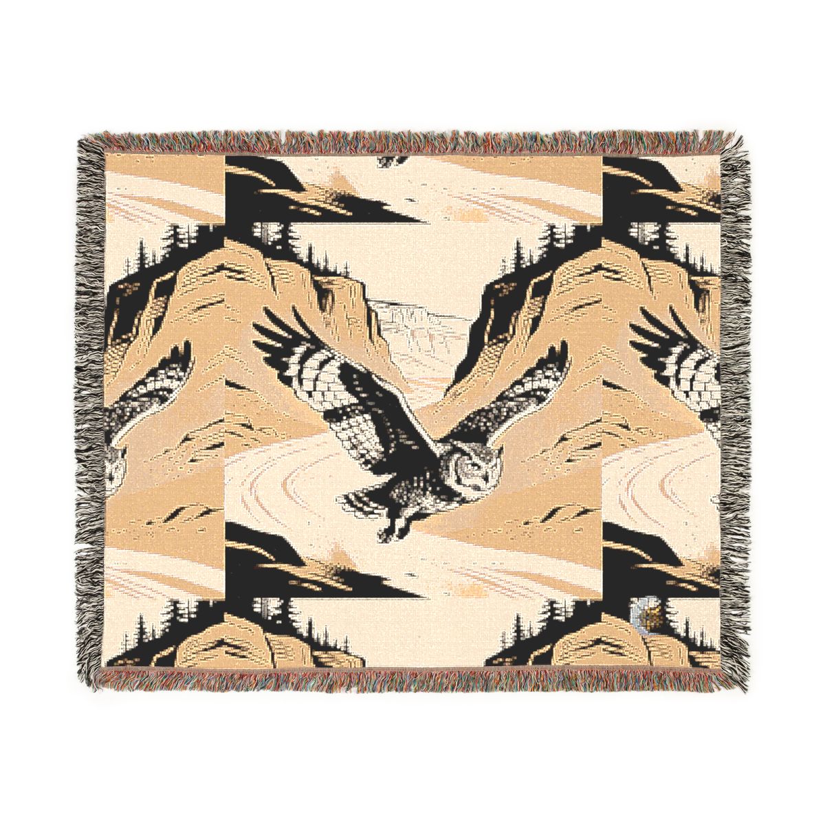 HD Canyon Owl 100% Cotton Woven Blanket — additional view