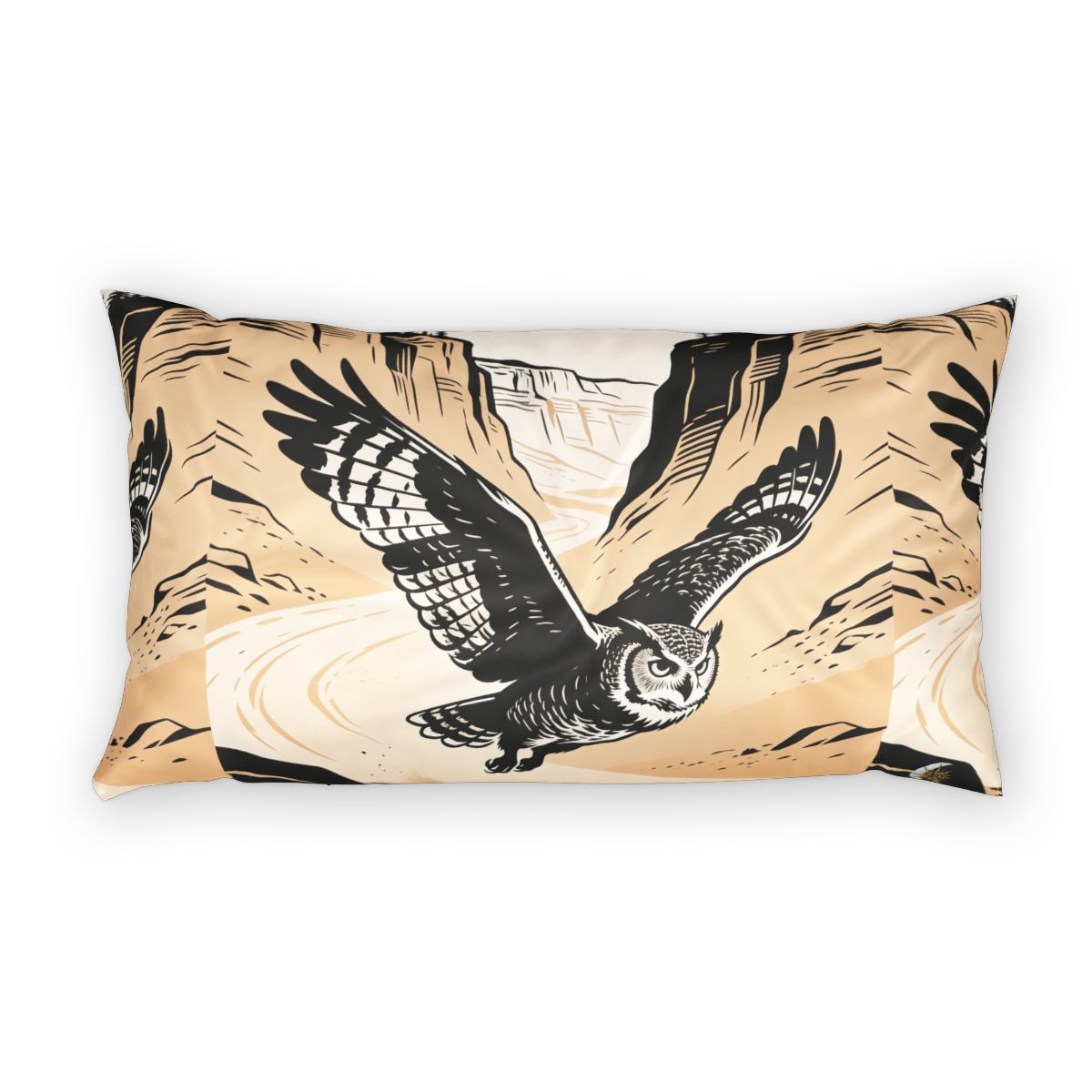 HD Canyon Owl 100% Cotton Pillow Sham — additional view