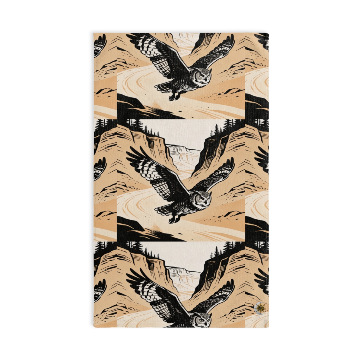 HD Canyon Owl Printed Hand Towel